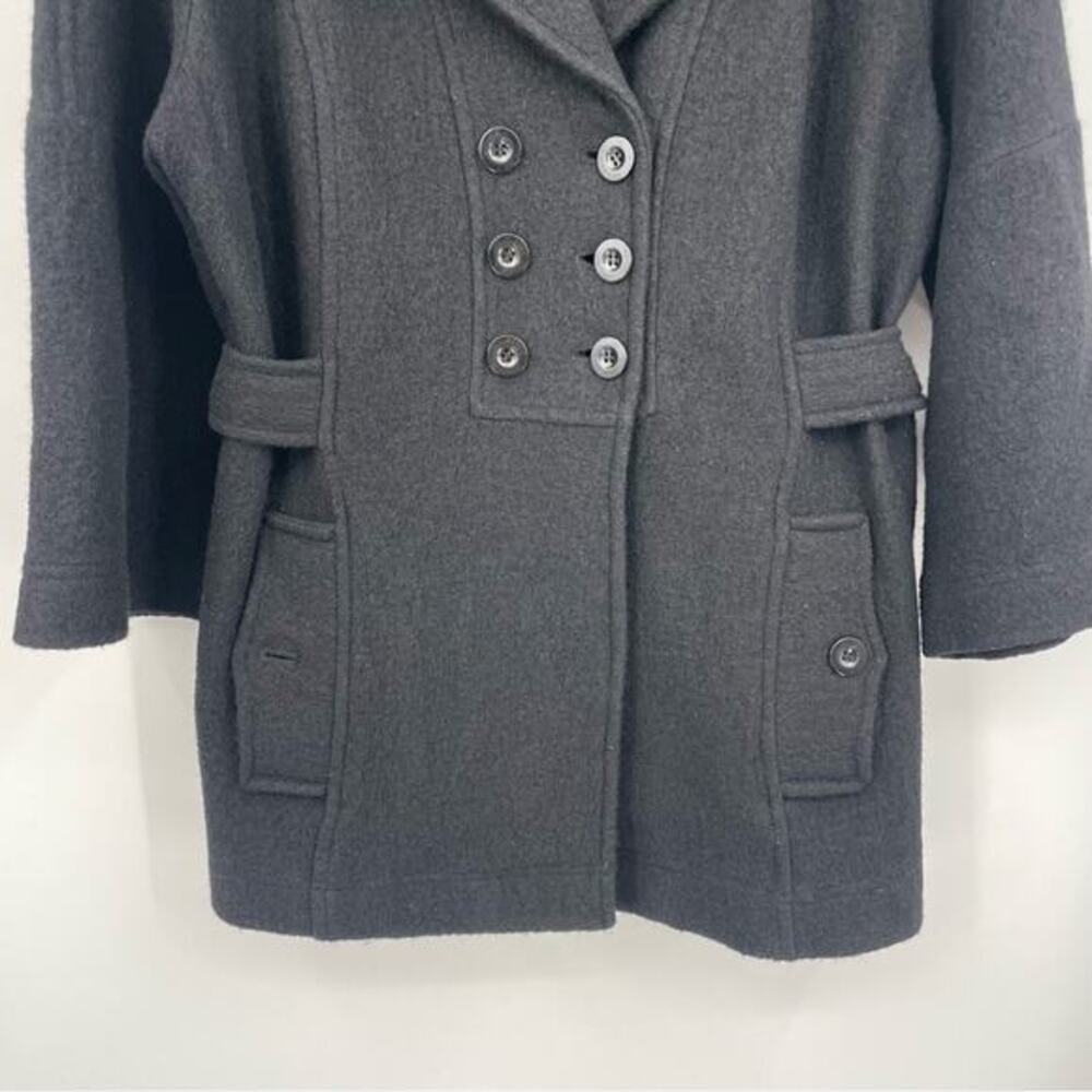 Sandro 100%‎ Wool Double Breasted Bell Sleeve Pea Coat Size XL - Picture 2 of 11
